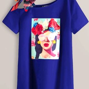 Knot Strap Asymmetrical Neck Dress - Women